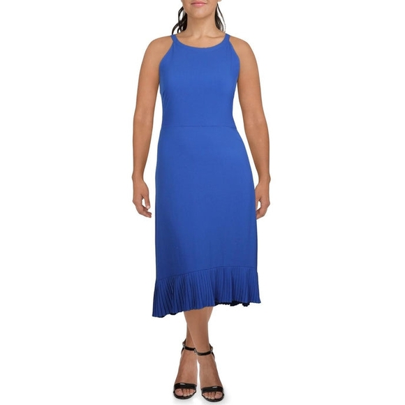 NWT Kensie  Pleated Tea Length Midi Dress - Picture 1 of 9